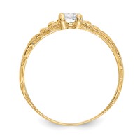 14K Yellow Gold Madi K 3mm White Topaz Birthstone Ring view 2