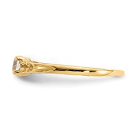 14K Yellow Gold Madi K 3mm White Topaz Birthstone Ring view 4