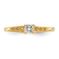 14K Yellow Gold Madi K 3mm White Topaz Birthstone Ring view 5