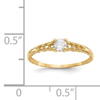 14K Yellow Gold Madi K 3mm White Topaz Birthstone Ring view 3