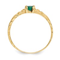 14K Yellow Gold Madi K 3mm Emerald Birthstone Ring view 2