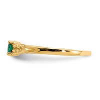 14K Yellow Gold Madi K 3mm Emerald Birthstone Ring view 4