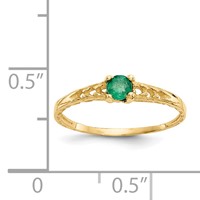 14K Yellow Gold Madi K 3mm Emerald Birthstone Ring view 3
