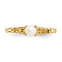 14K Yellow Gold Madi K 3mm FW Cultured Pearl Birthstone Ring view 5