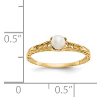 14K Yellow Gold Madi K 3mm FW Cultured Pearl Birthstone Ring view 3