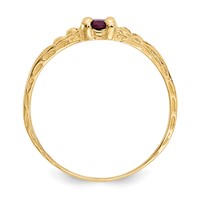 14K Yellow Gold Madi K 3mm Ruby Birthstone Ring view 2