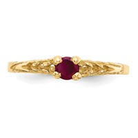 14K Yellow Gold Madi K 3mm Ruby Birthstone Ring view 5
