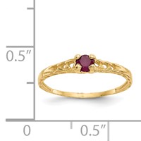 14K Yellow Gold Madi K 3mm Ruby Birthstone Ring view 3