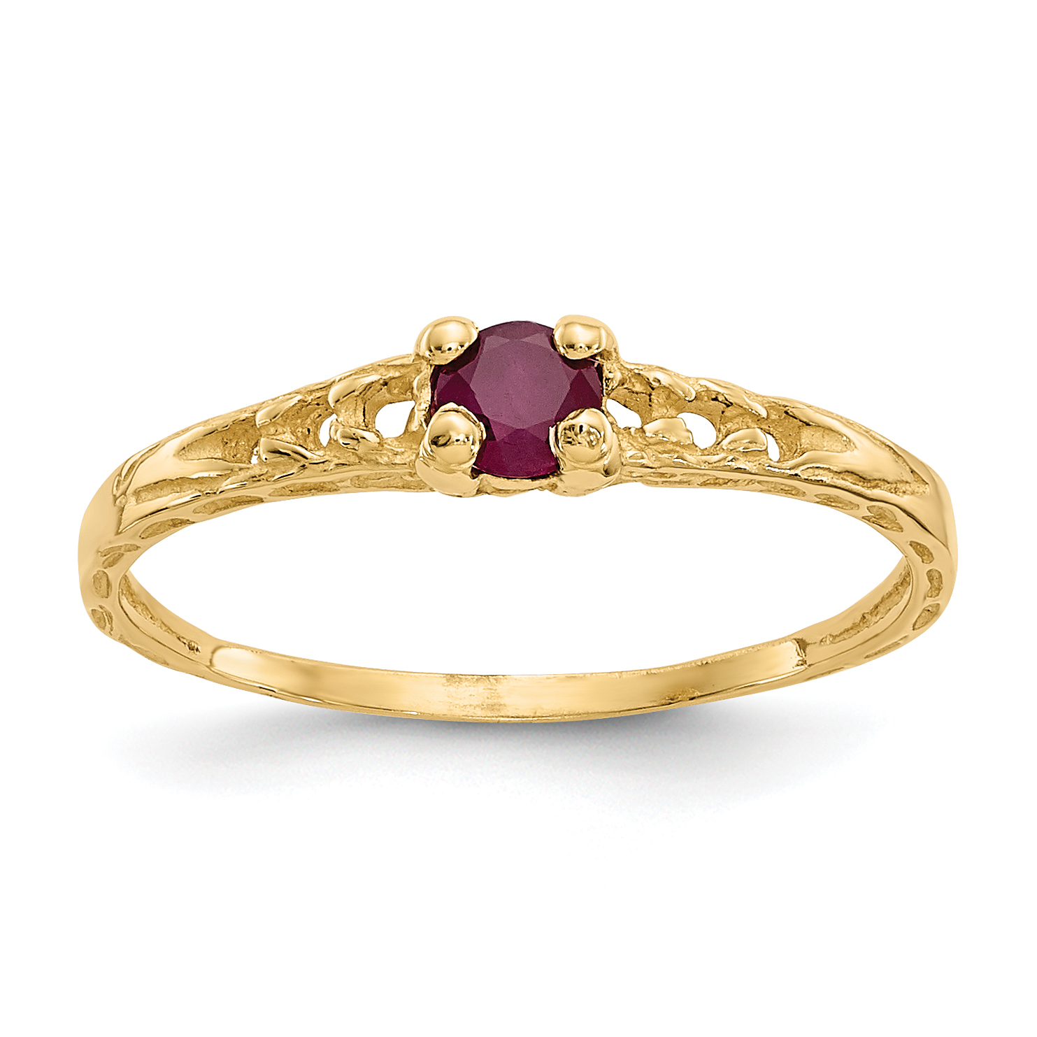 14k Madi K 3mm Ruby Birthstone Baby Ring (GK130)