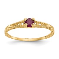 14K Yellow Gold Madi K 3mm Ruby Birthstone Ring view 1