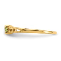 14K Yellow Gold Madi K 3mm Peridot Birthstone Ring, Size 3 view 4