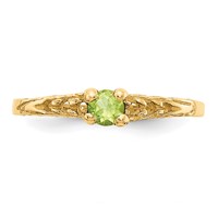 14K Yellow Gold Madi K 3mm Peridot Birthstone Ring, Size 3 view 5