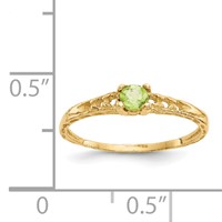 14K Yellow Gold Madi K 3mm Peridot Birthstone Ring, Size 3 view 3