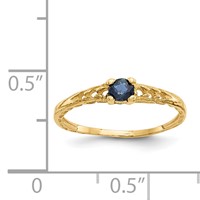 14K Yellow Gold Madi K 3mm Sapphire Birthstone Ring view 3