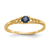 14K Yellow Gold Madi K 3mm Sapphire Birthstone Ring view 1