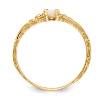 14K Yellow Gold Madi K 3mm Opal Birthstone Ring - Size 3 view 2