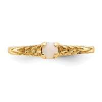 14K Yellow Gold Madi K 3mm Opal Birthstone Ring - Size 3 view 5