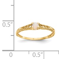 14K Yellow Gold Madi K 3mm Opal Birthstone Ring - Size 3 view 3