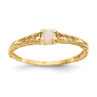 14K Yellow Gold Madi K 3mm Opal Birthstone Ring - Size 3 view 1