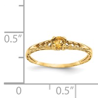 14K Yellow Gold Madi K 3mm Citrine Birthstone Ring - Size 3 view 3