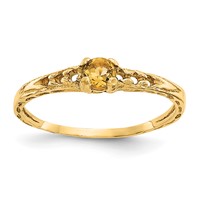 14K Yellow Gold Madi K 3mm Citrine Birthstone Ring - Size 3 view 1