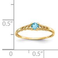 14K Yellow Gold Madi K 3mm Blue Topaz Birthstone Ring view 3