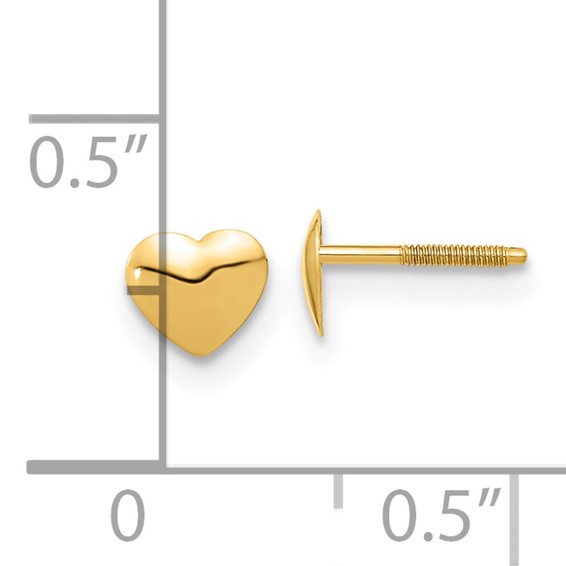 Gold Children's Heart Earrings