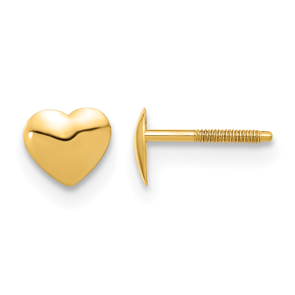 14k Madi K Heart Silicone Screwback Earrings (GK172)