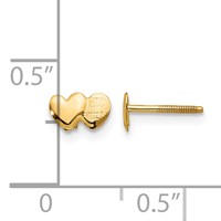 14K Yellow Gold Madi K Double Heart Post Earrings view 4
