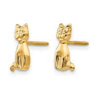 14K Yellow Gold Madi K Cat Post Earrings view 2