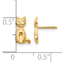 14K Yellow Gold Madi K Cat Post Earrings view 4