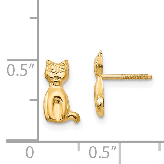 14k Madi K Cat Childrens Post Earrings
