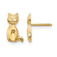 14K Yellow Gold Madi K Cat Post Earrings view 1