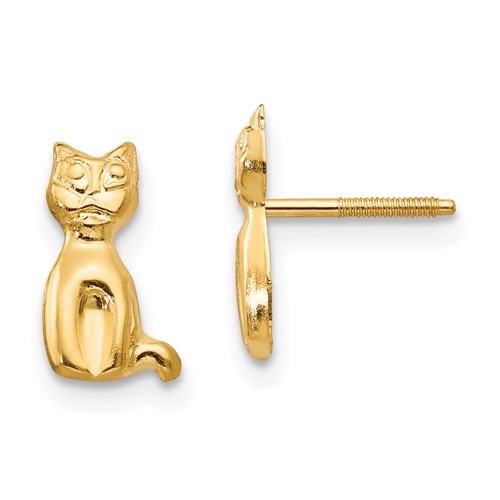14k Madi K Cat Childrens Post Earrings