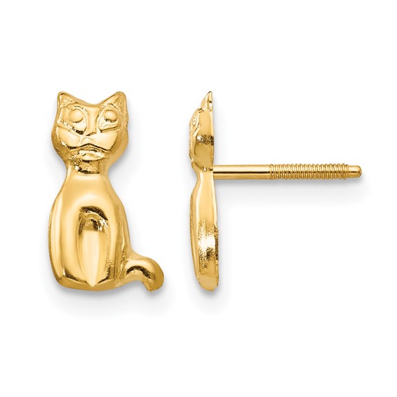 14k Madi K Cat Childrens Post Earrings