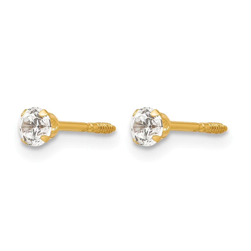 14k Madi K 3mm CZ Earrings (GK209)