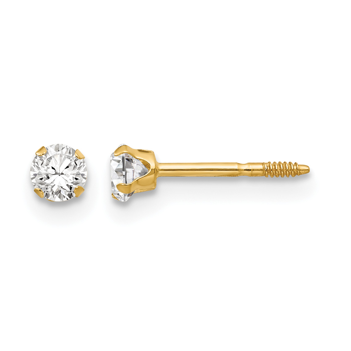 14k Madi K 3mm CZ Earrings (GK209)