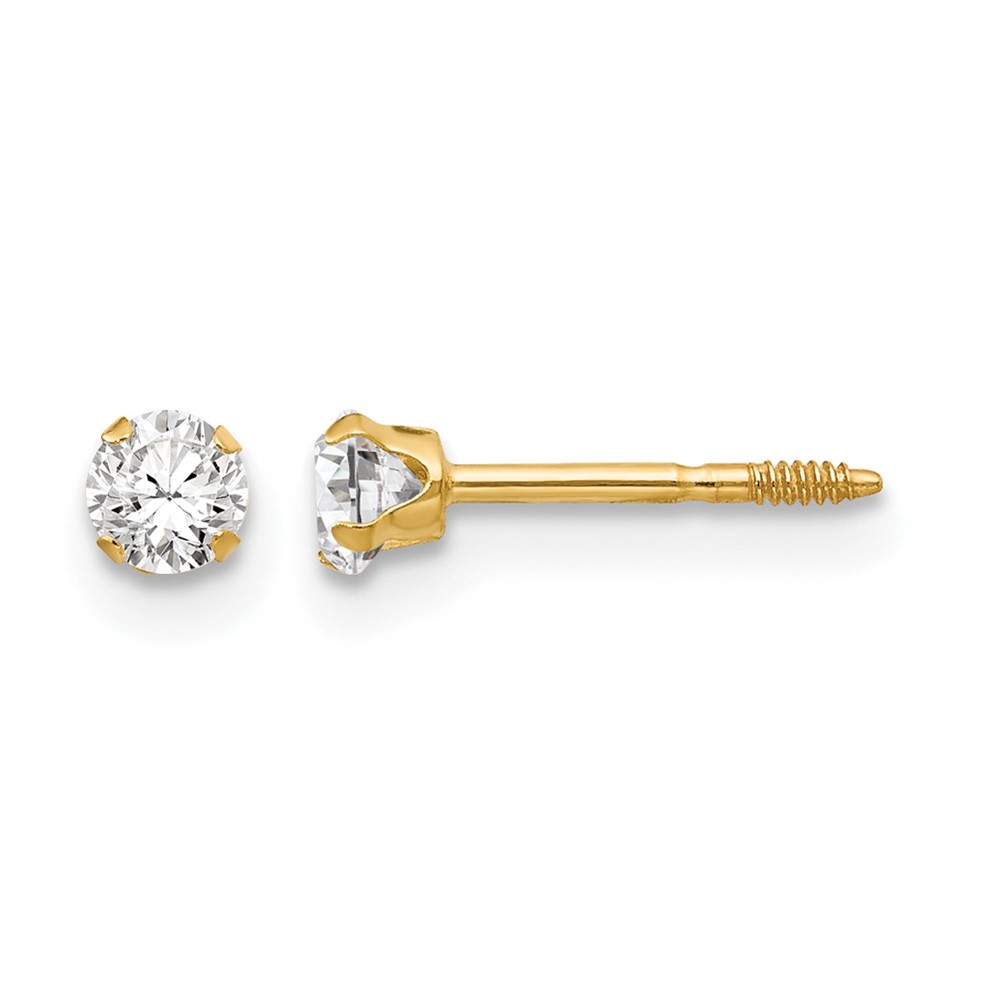 14k Madi K 3mm CZ Earrings (GK209)