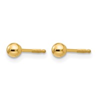 14K Madi K 3mm Ball Push on and Screw Off Screwback Post Earrings view 2