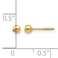 14K Madi K 3mm Ball Push on and Screw Off Screwback Post Earrings view 4