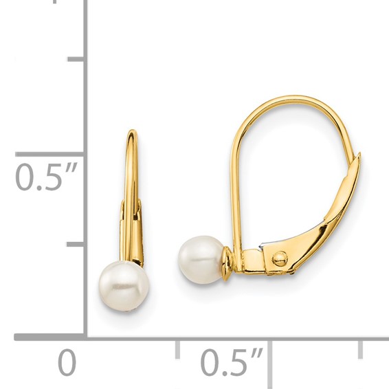 Madi K® Gold FWC Pearl Leverback Earrings