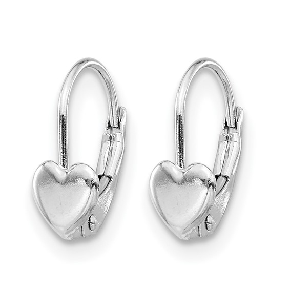 Gold Childrens Heart Leverback Earrings