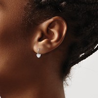 14K White Gold Madi K 5.00mm Heart Leverback Earrings view 3