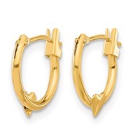 14K Yellow Gold Madi K 9mm Heart Hoop Earrings view 2