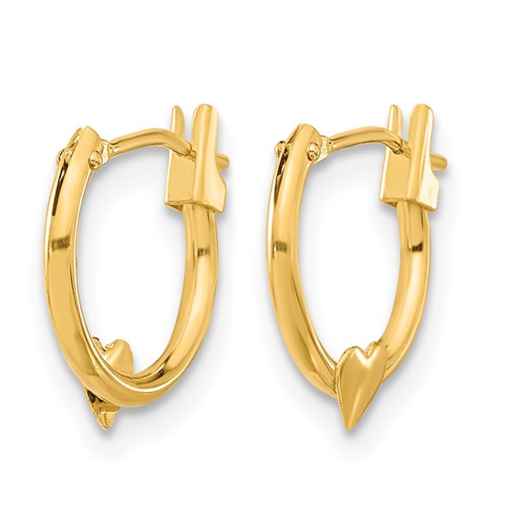 14k Madi K 9mm Heart Hoop Earrings