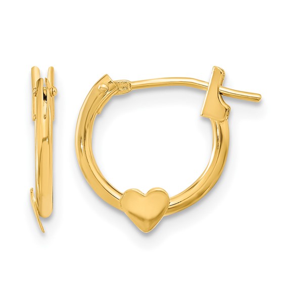 14k Madi K 9mm Heart Hoop Earrings