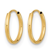 14K Yellow Gold Madi K 1x9mm Endless Hoop Earrings view 2