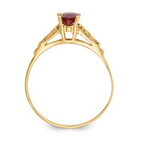14K Yellow Gold Madi K 6x 4mm Oval Synthetic Garnet Birthstone Ring view 2