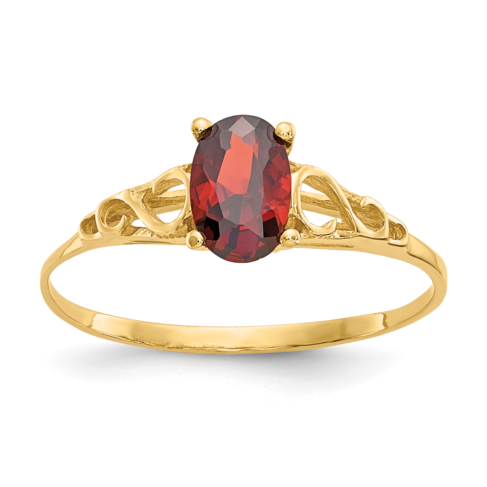 14k Madi K Synthetic Garnet Ring (GK275)