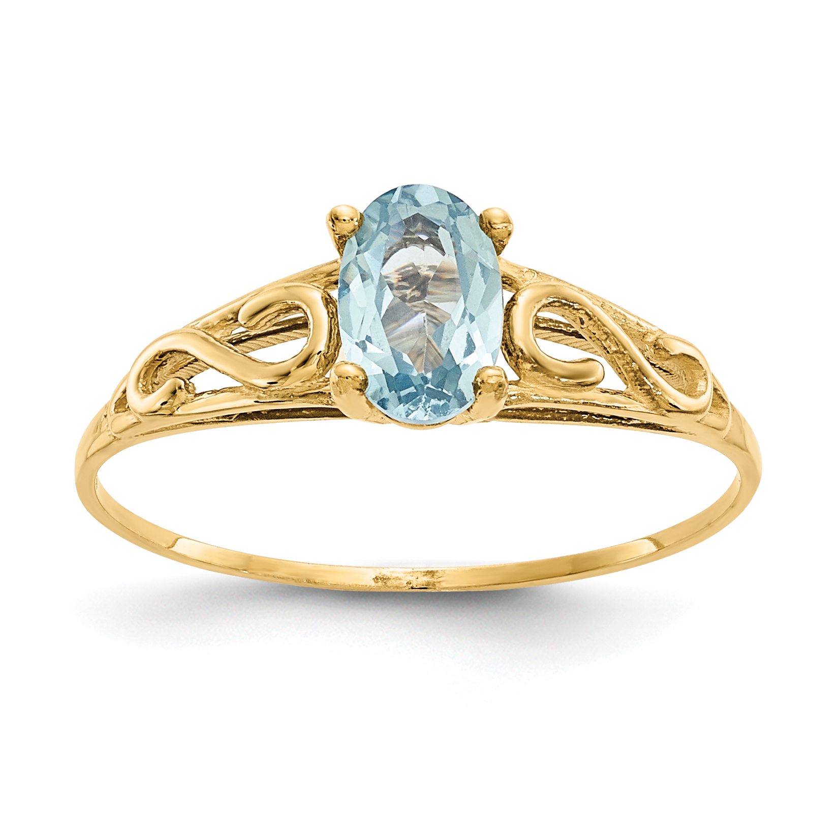14k Madi K Synthetic Aquamarine Ring (GK277)